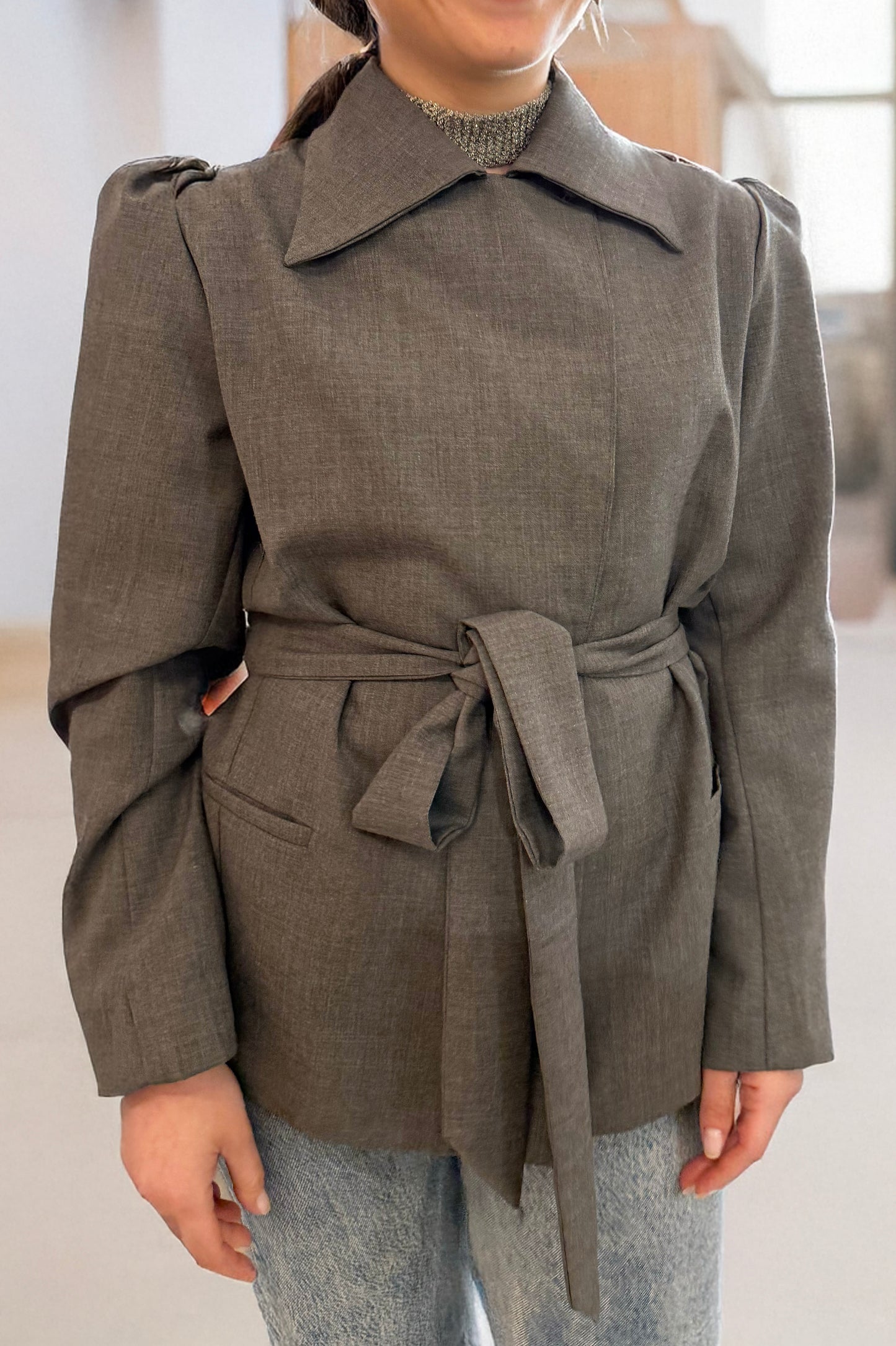 PREVENTA / Chaqueta Blossom Mini Gris