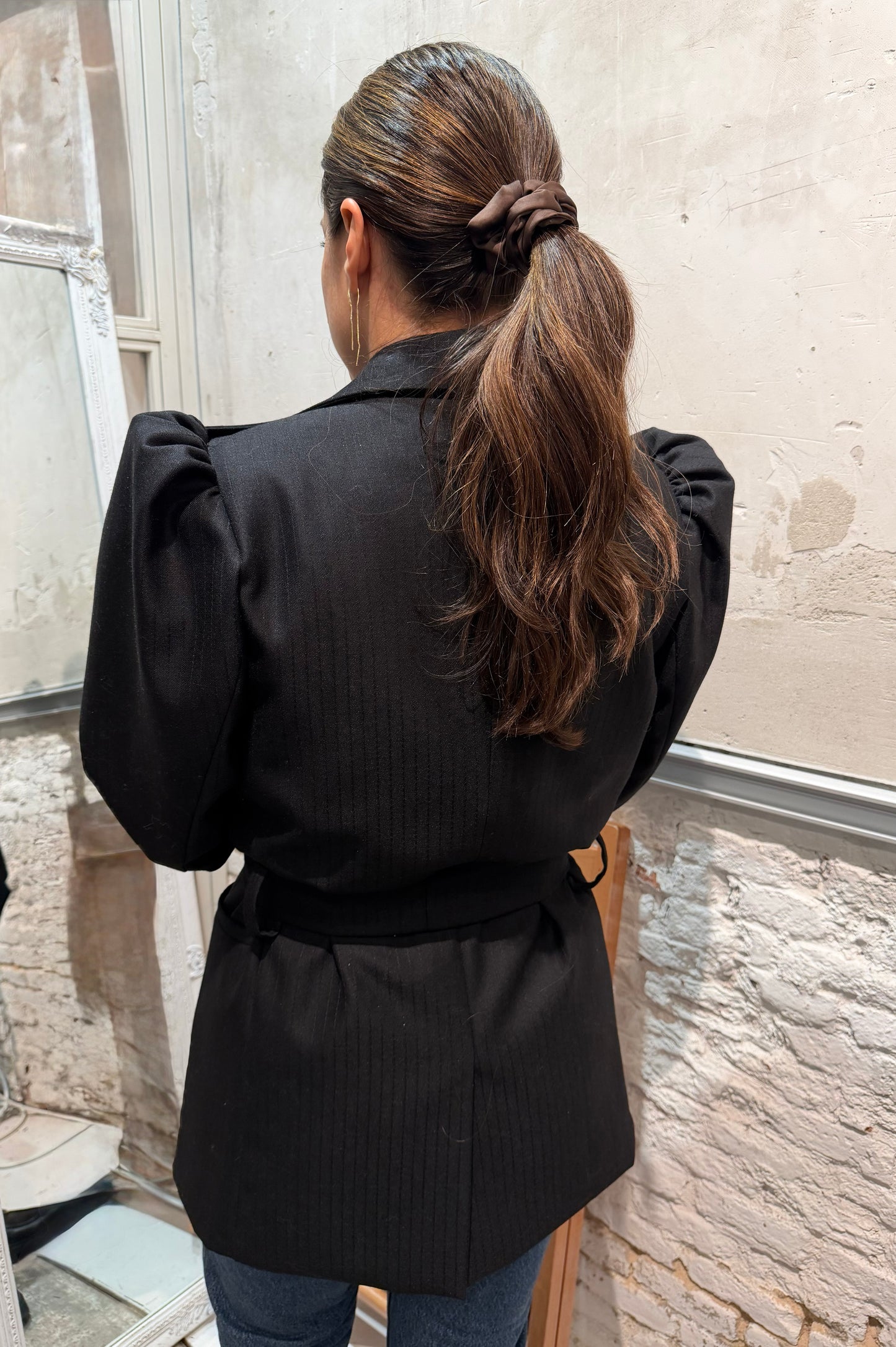 PREVENTA / Chaqueta Blossom Negra Raya Diplomática