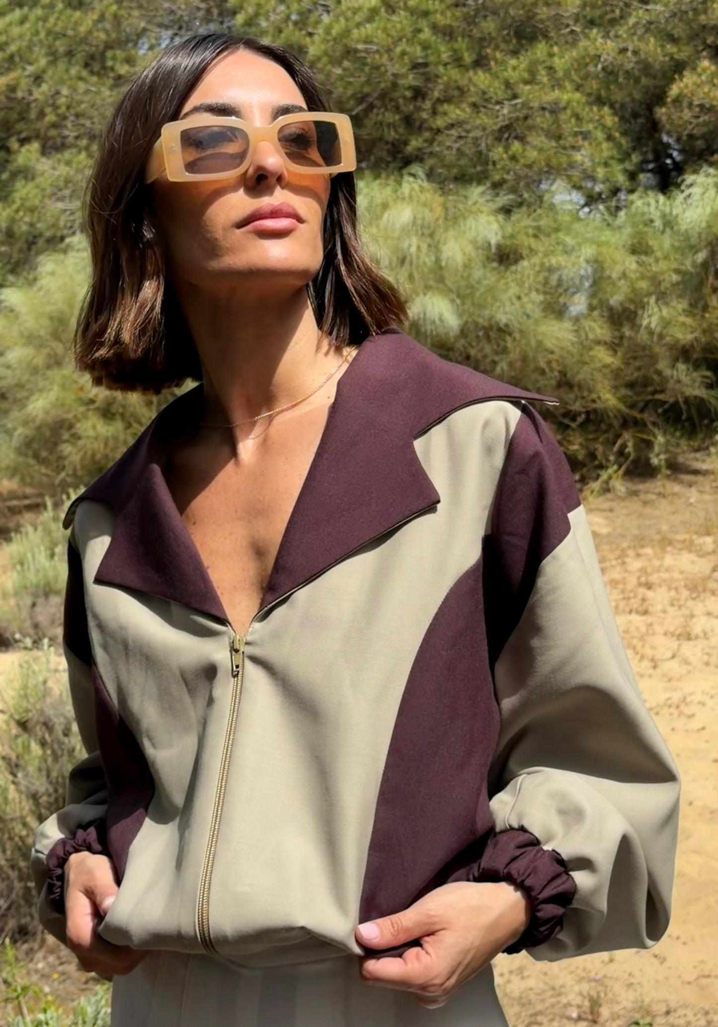 Chaqueta Bomber Synodic Berenjena