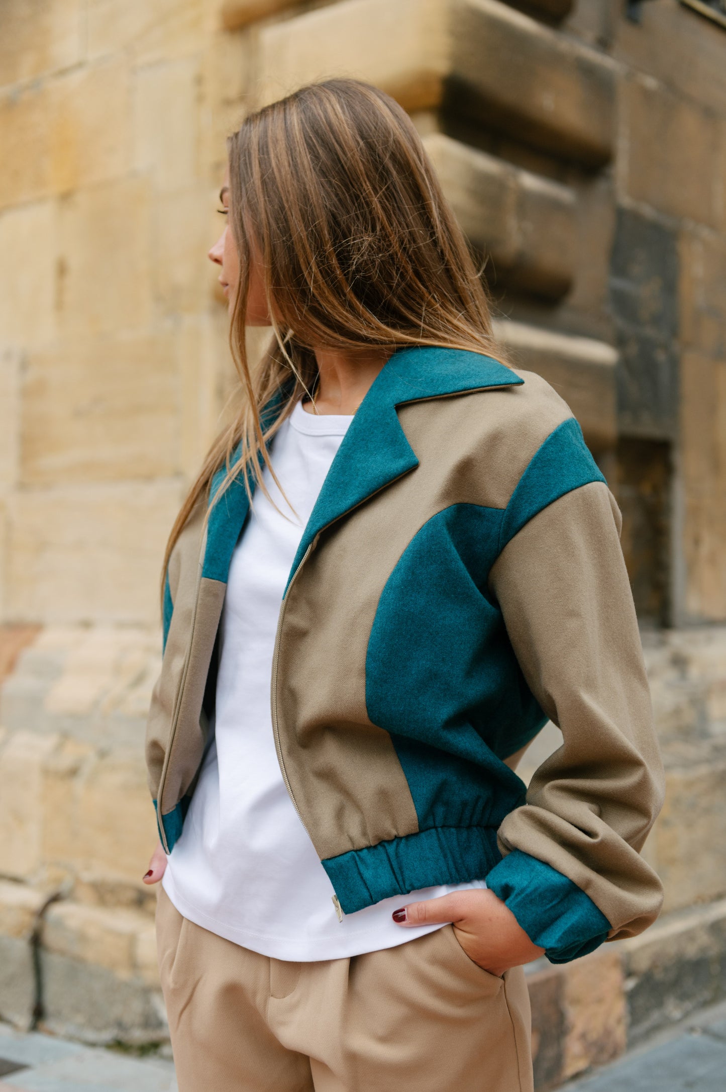 Chaqueta Bomber Synodic Turquesa