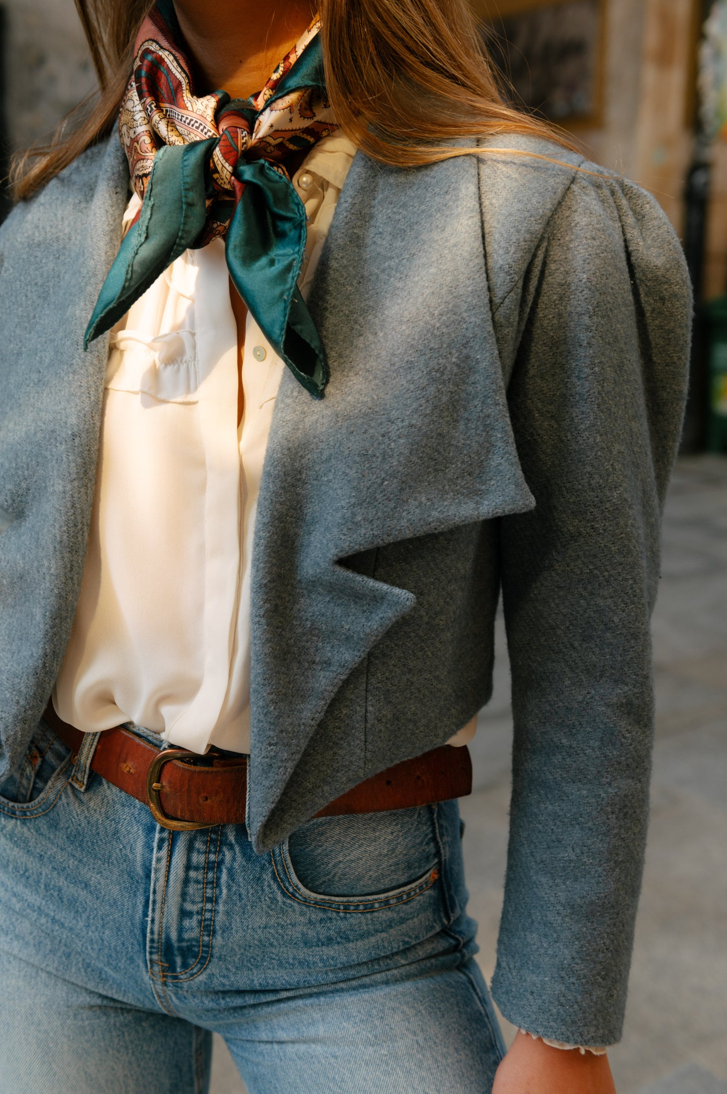 Chaqueta Blazer Azul Gris